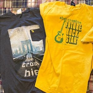 abercrombie kids Yellow 'Future Rock Star' Graphic Tee & Navy Bridge Print Tee